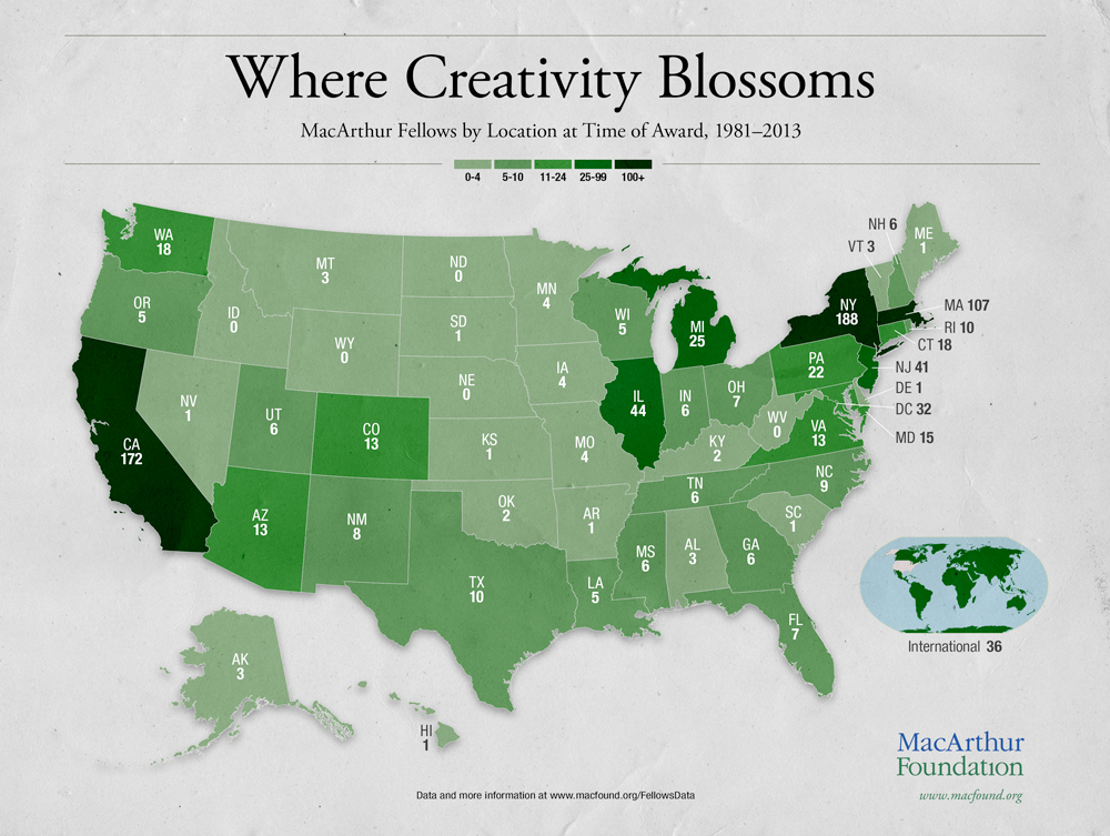 Where MacArthur Geniuses Live